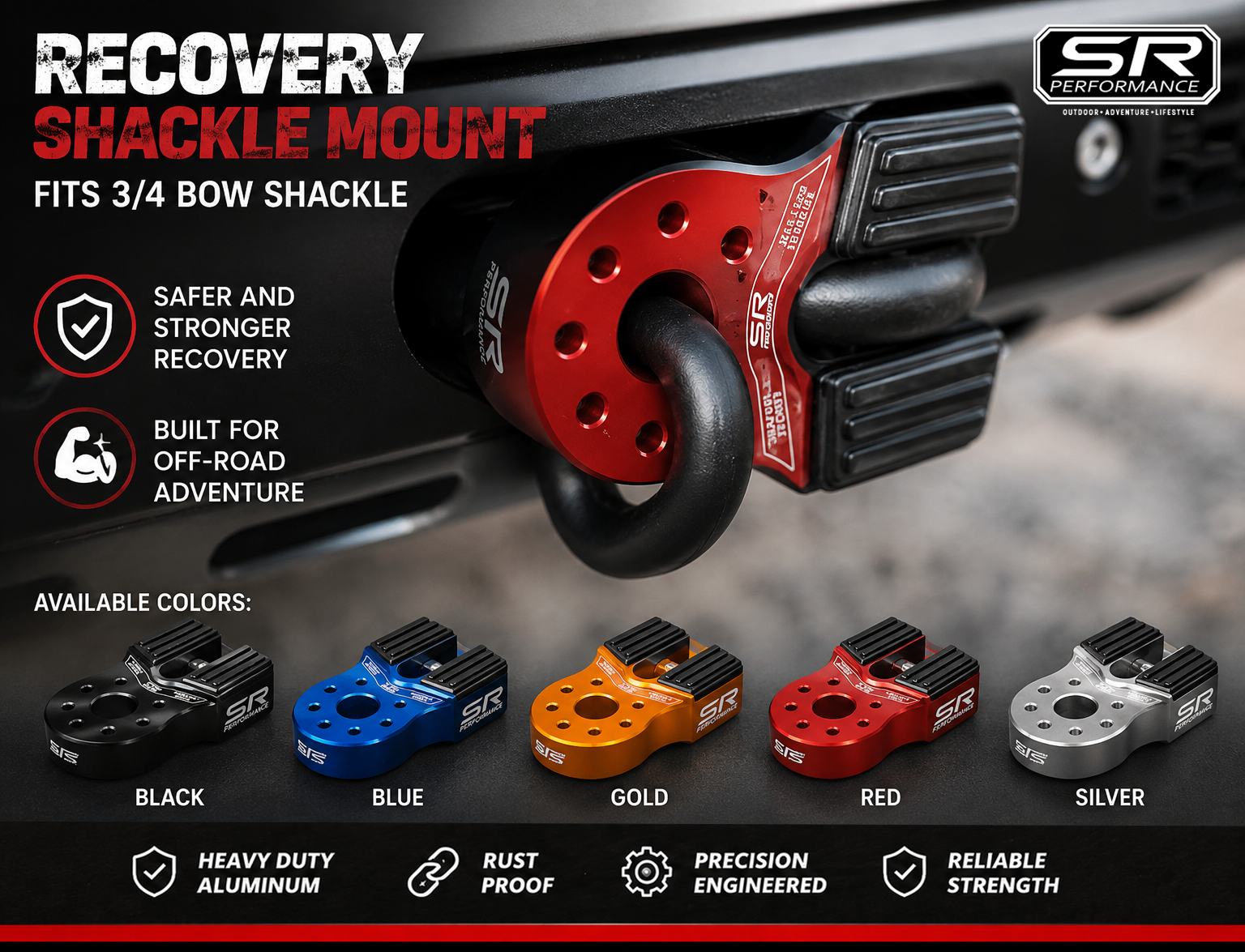 SR WINCH SHACKLE MOUNT FLAT TYPE